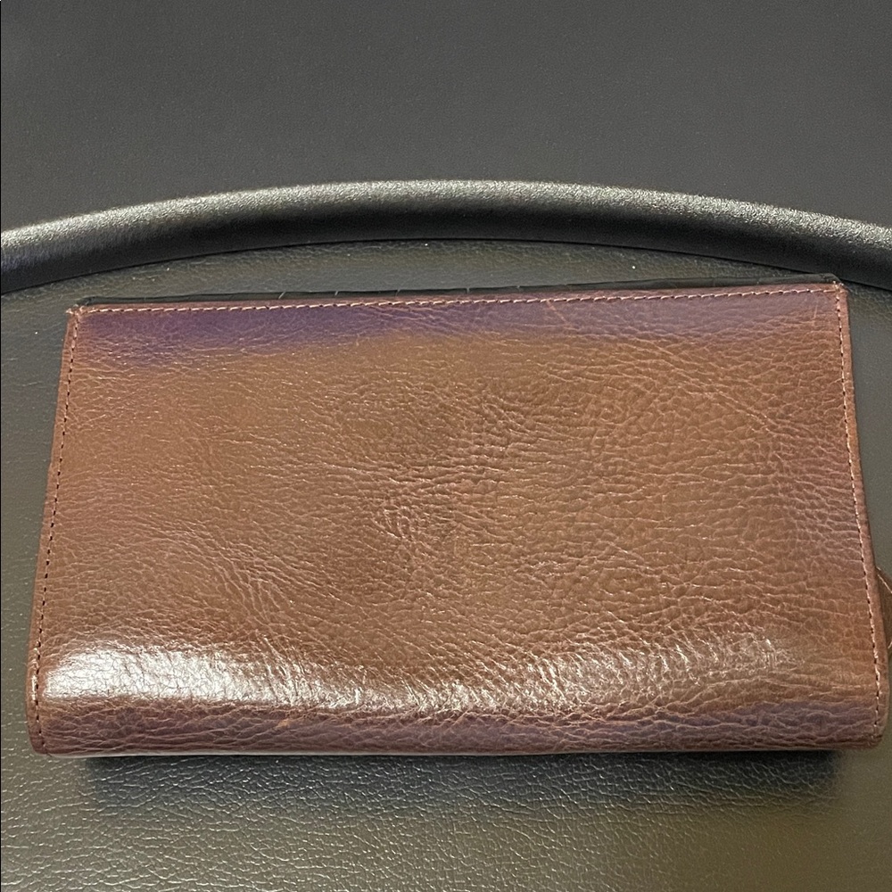 Brighton Cross My Heart Crossbody Wallet Leather Organizer Black/Brown/Red - Picture 7 of 9